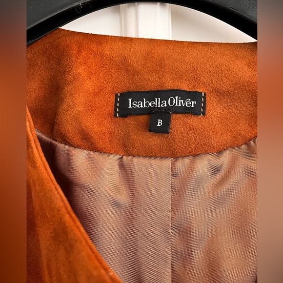 Collarless Suede Jacket - Picture 2 of 12